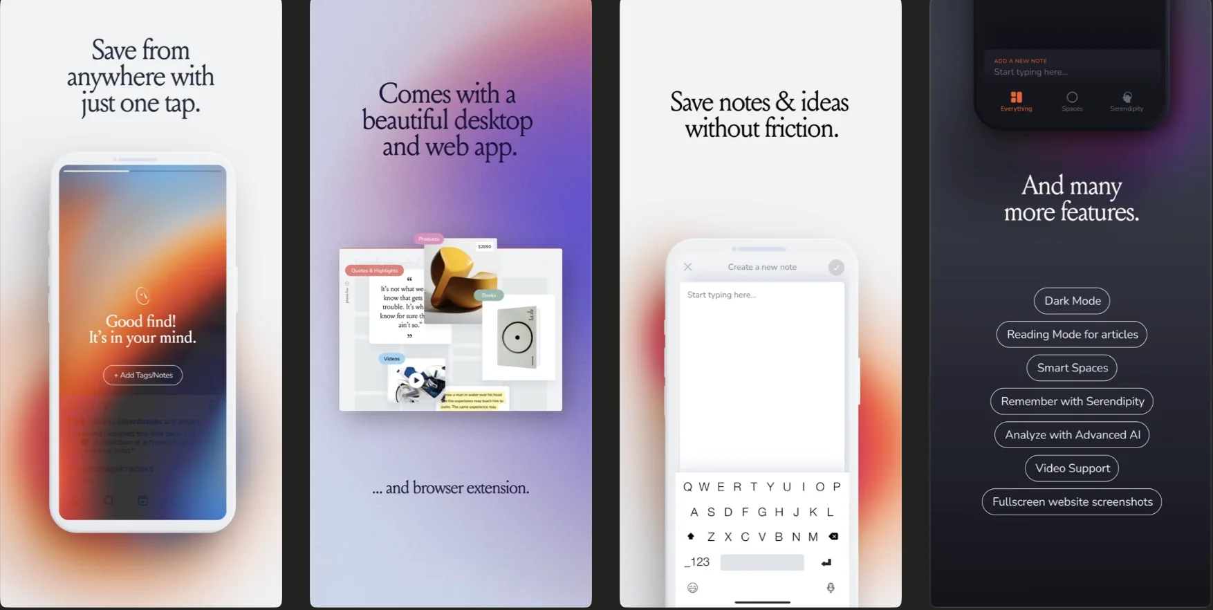 MyMind AI app screens